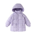 thumbnail image 6 of Ymyiu Toddler Girl Fall Jacket Girl's Lightweight Winter Coat Lined Long Puffer Jacket Waterproof Warm Quilted with Hood 4T 5T(Purple, 4-5 Years), 6 of 7