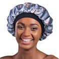 thumbnail image 1 of Gorro de dormir de satén para mujer, gorro de seda clásico con elástico suave, 1 of 5