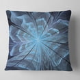 thumbnail image 2 of Designart Soft Blue Fractal Flower with Large Petals - Floral Throw Pillow - 16x16, 2 of 5