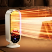 Nkmbld Electric Space Heater, High Power 1310W Desktop Ceramic Heater with Adjustable Thermostat and Overheat Protection, Beige