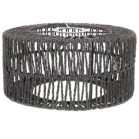 NICEXMAS Black Straw Rope Lampshade Rustic Woven Ceiling Light Cover for Pendant Lamp