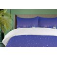 thumbnail image 3 of Ambesonne Log Cabin Duvet Cover Sets, Houses in Snowy Night, 2-King, Violet and Pastel Purple, 3 of 6