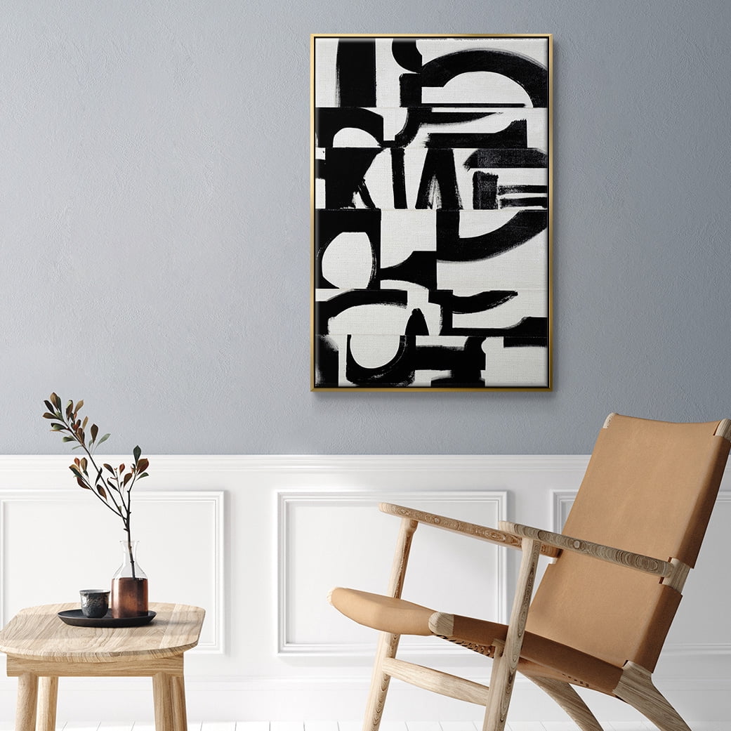 Prosperous Elements V10 Framed Premium Gallery Wrapped Canvas - Ready to Hang - 25 x 37 - Gold Floating Frame