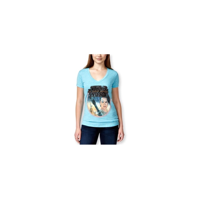 Camiseta Hybrid The Force Awakens Graphic para mujer, azul, pequeña