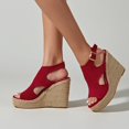 thumbnail image 1 of Zapatos de mujer Casual Peep Toe Cuñas Tacones súper altos Hebilla Correa Sexy Sandalias de suela de paja Wmkox8yii sa4133, 1 of 9