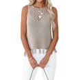 thumbnail image 2 of Women'S Summer Knit Tank Tops Racerback High Neck Sweater Vest, Dressy Casual Outfits Color XL, 2 of 8