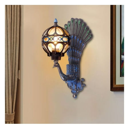 

ChicCrest Vintage Peacock ChicCrest Wall Sconce Light Outdoor Exterior Porch Light Fixture