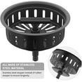 thumbnail image 2 of Black Kitchen Sink Drain Matte Black Sink Strainer 3-1/2 Inch Drain Assembly Kit Replacement for Universal 3.5 Inch Kitchen Sink, All Stainless Steel Body with Strainer Basket and Drain Stopper, 2 of 7