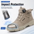 thumbnail image 4 of LAoutun Steel Toe Safety Shoes for Men Lightweight Work Shoes Dial Closure Puncture Resistant Work Boots Brown, 4 of 6