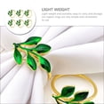 thumbnail image 2 of 6 Pcs Christmas Napkin Rings Leaf Buckle (green) 6pcs Greenery Decor Delicate Holders Dining Table Metal Alloy, 2 of 6