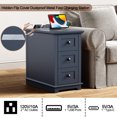 thumbnail image 6 of PLAMLE End Table with 3 Drawers for Living Room,Nightstand Sofa Side Table with Charging Station,End Table., 6 of 6