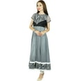thumbnail image 3 of Bimba Women Long Flaired Gray Anarkali Kurti Indian Kurta Classic Chic Blouse, 3 of 5