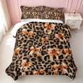 thumbnail image 2 of Erosebridal Leopard Bow Print Twin Quilt Set for Girls, Cheetah Animal Spots Girly Twin Coverlet Set, 2-Piece 1 Bedspread and 1 Pillowcase, 2 of 7