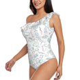 thumbnail image 3 of Yiaed Household Appliances Print Women One Piece Swimsuits Tummy Control One Shoulder Bathing Suits Pattern Ruffle Swimwear-Large, 3 of 8