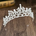 thumbnail image 4 of Princess Tiaras and Crowns for Women Girl Crystal Queen Crown, Gold Silver Wedding Tiara for Bride, Metal Birthday Quinceanera Pageant Prom Headpieces, 4 of 7