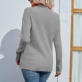 thumbnail image 4 of Suéter De Mujer Recorte Hombro Frío Medio Cuello Color Puro Señora Jersey De Punto Top para Otoño Invierno Gris M, 4 of 6