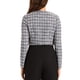 thumbnail image 3 of CHAQUETA Tweed Inspire CHIC para Mujer, Cárdigan Bolero Corto de Cuadros Abierto XS Negro Blanco, 3 of 6