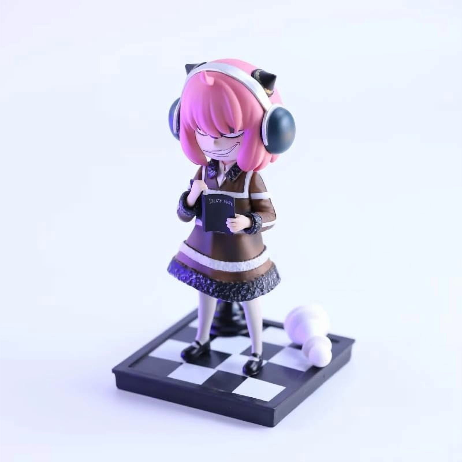 New Anya Forger Figure, Standing Replacement Head Anya Forger Action Figures 18cm/7.1inch PVC Handmade Anime Character Statue Model Decoration Gifts