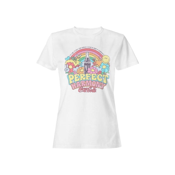 Officially Licensed Coca Cola Perfect Harmony Coke Rainbow Art Women's T-shirt