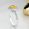 thumbnail image 4 of Square Cut Pear Cut Women's Yellow AAA CZ 925 Silver Wedding Party Ring Size 4-9, 4 of 6