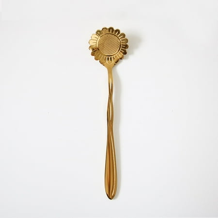 

Ame 1PC Japanese Style Stainless Steel Solid Color Coffee Spoon Flower Stirring Spoon Tea Scoops