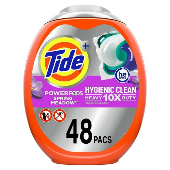 Tide Hygienic Clean Heavy 10x Duty Power PODS Laundry Detergent Pacs, Spring Meadow, For Visible and Invisible Dirt
