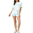 thumbnail image 2 of Unique Bargains Women's Dye Print Pajama and Shorts 2pcs Lounge Sleepwear Sets, 2 of 5