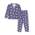 thumbnail image 1 of Fotbe Cute Pig Conjunto de Pijama de Manga Larga para Mujer con Estampado, Ropa de Dormir de 2 Piezas, Conjunto de Casa Suave y Cómodo con Bolsillos-Medium, 1 of 7