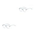 thumbnail image 2 of Jumpingount Gafas lisas a la moda, gafas de lectura de forma cuadrada sin maquillaje, gafas de estilo Vintage, gafas de montura grande para óptica Azul transparente 2piezas, 2 of 6