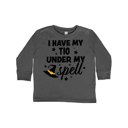 

Inktastic I Have My Tio Under My Spell with Cute Witch Hat Gift Toddler Boy or Toddler Girl Long Sleeve T-Shirt