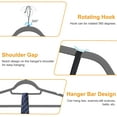 thumbnail image 3 of Roofei Velvet Hangers,Non Slip 360 Degree Swivel Hook Strong and Durable Clothes Hangers for Coats, Suit, Shirt Dress, Pants & Dress Clothes (Gray,5 Pack), 3 of 6