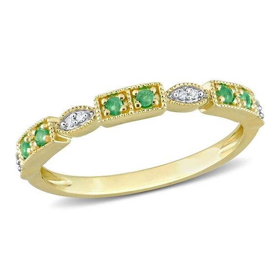 Everly Women's Emerald 10k Yellow Gold Ring