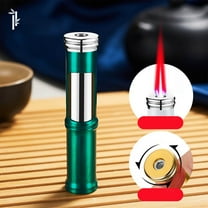 Needhep Large Butane Torch Lighter, Bright Fire Lighter with Safety Lock and Adjustable Red/Blue Flame, Windproof Jet Flame Lighters for Camping Outdoor Men And Women Gifts (Green)