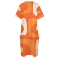 thumbnail image 4 of Piqué moderno de mediados de siglo para mujer patrón abstracto en naranja mandarina amarillo crema vestido suelto con bolsillo ropa, 4 of 6