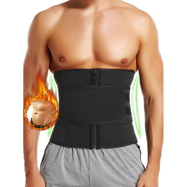 QRIC Men Sauna Waist Trainer Corset Sweat Belt for Weight Loss