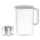 thumbnail image 2 of Botella de agua de plástico de gran capacidad con 4 tazas | Hervidor hermético apto para frigorífico | Material ABS verde transparente | Ideal para almacenar agua fría, frutas, leche, té y bebidas, 2 of 6