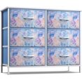 thumbnail image 1 of Songqin Dresser with 6 Drawers Fabric Storage Tower Organizer – Steel Frame, Wood Top, Easy Pull Bins for Bedroom, Closet, Hallway, Office-Blue Tie Dye, 1 of 12
