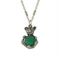 thumbnail image 3 of 1928 Jewelry Women'S Pewter Round Gemstone Green Malachite Teddy Bear 16 Inch Pendant Necklace, Green, One Size, 3 of 4