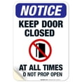 thumbnail image 1 of Keep Door Closed At All Times Sign, OSHA Sign, 10x7 Vinyl Sticker, 1 of 1
