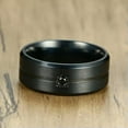 thumbnail image 6 of 8MM Men's Wedding Brushed Band Black Silver Gold Stainless Steel CZ Ring Sz 7-12, 6 of 6