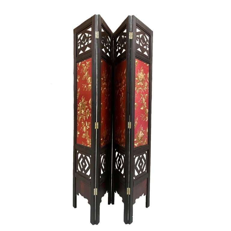 Vintage Oriental Style 4 Panels Screen Room Divider FUR9120