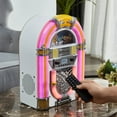 thumbnail image 3 of Arkrocket Athena Mini Jukebox / Lecteur CD de Table / Haut-Parleur Bluetooth / Radio / Lecteur de Cartes USB et SD avec Système d'Éclairage LED Rétro (Rose Blanc), 3 of 5