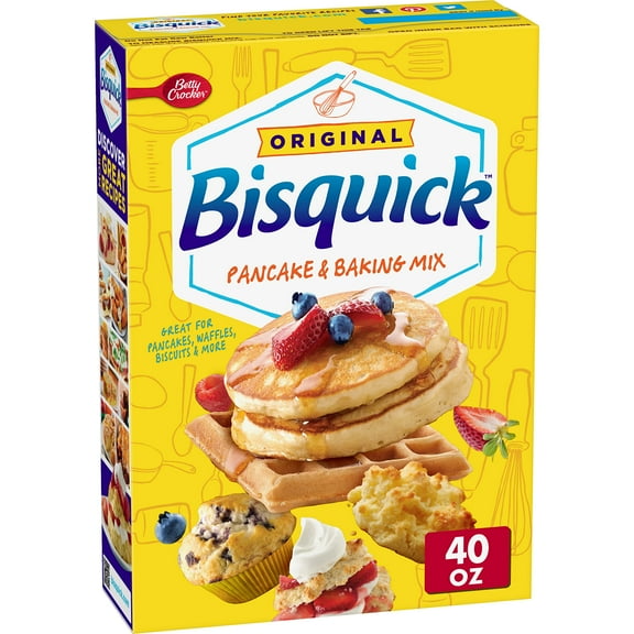 Betty Crocker Bisquick Original Pancake & Baking Mix, 40 Oz. Packaging May Vary - Pack of 3