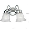 thumbnail image 5 of Fluted Glass Collection Two-Light Polished Gray Clear Prismatic Glass Traditional Bath Vanity Light, 5 of 5