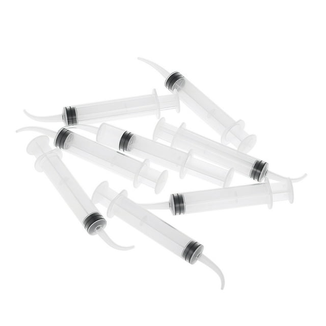 8 Pcs Disposable Dental Irrigation Syringe With Curved Tip Tooth Whitening Oral Health Care Dental Instrument