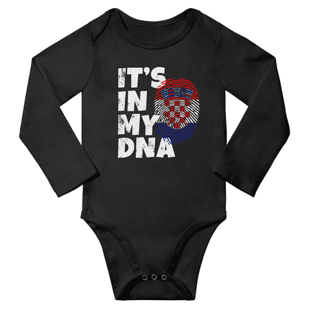 

It s In My Croatian DNA Baby Long Sleeve Rompers Bodysuit (Black 24 Months)