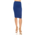 thumbnail image 2 of Women's High Waist Knee Length Pencil Skirt Techno Crepe Fabric Classic Office Style, 2 of 6