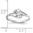 thumbnail image 2 of 14K White Gold 5X3mm Oval Cubic Zirconia Aaa Diamond Ring (Size 6) Made In United States x9713cz/aaa, 2 of 5