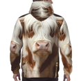 thumbnail image 7 of Wukai Cow With Butterflies Print Men Hoodies Fleece Sweatshirts Long Sleeve Sweaters Pullover Fall Outfits Winter Clothes-3X-Large, 7 of 7