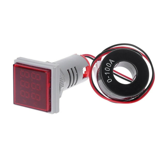 Led Digital Dual Display Voltmeter Ammeter Voltage Gauge Meter Ac 60-500V 0-100A Red